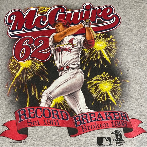 Vintage Mark Mcguire record breaking 62nd home run T-Shirt - Picture 3 of 7
